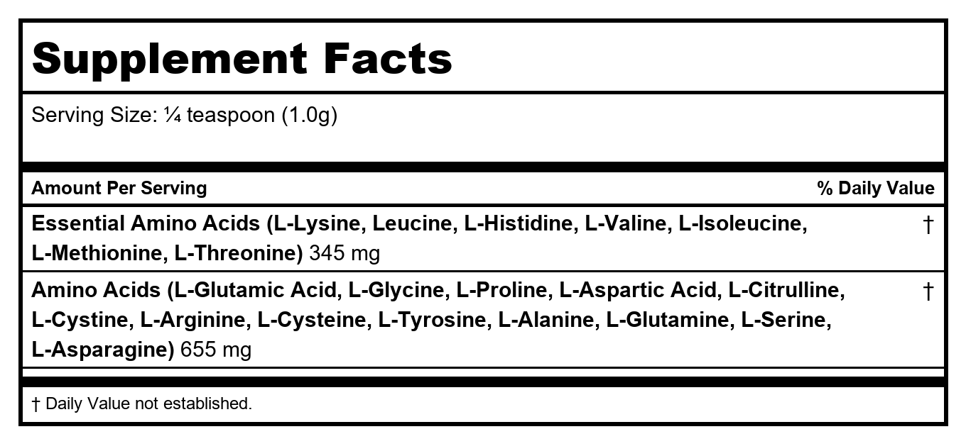 Ecological Formulas Acides aminés à forme libre 50 grammes