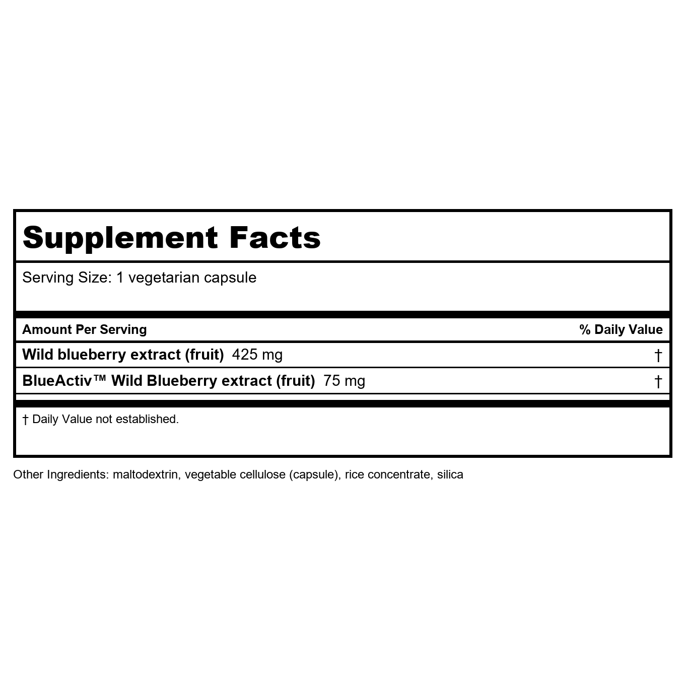 Life Extension Blueberry Extract 60 Vcaps