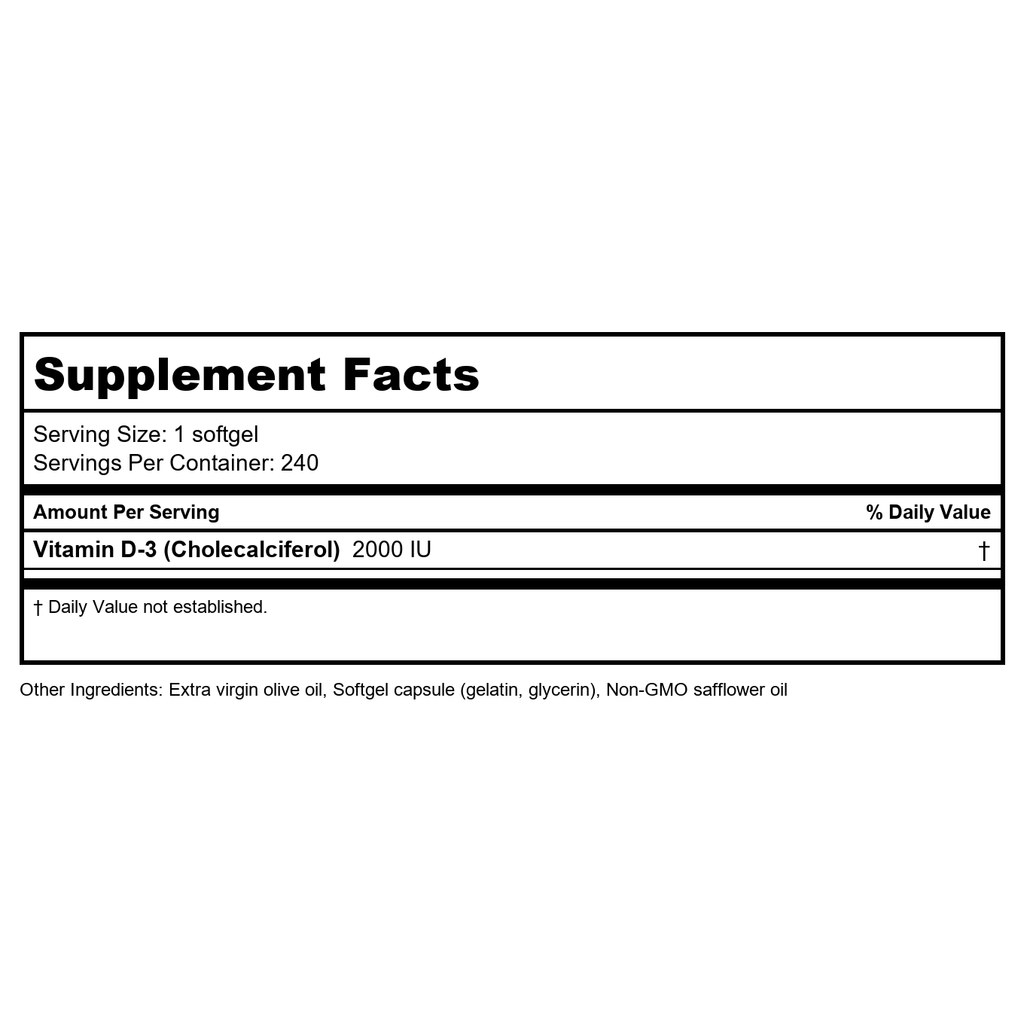 Nature's Life D-3 2000 IU 240 Softgels
