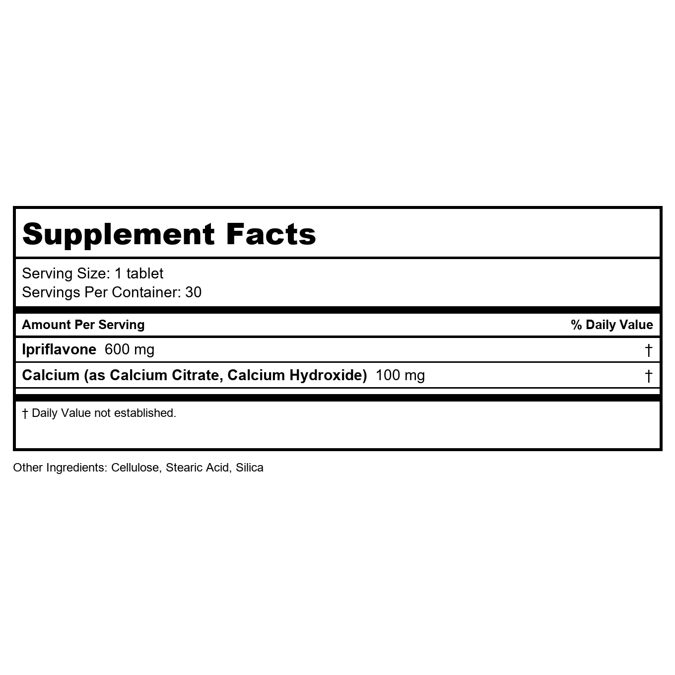 Kal Ipriflavone 600 mg 30 Tablets