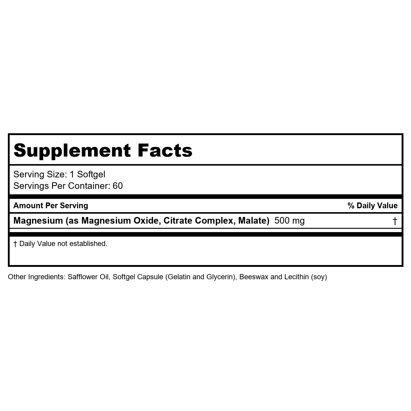 Nature's Life SoftMag 500 mg 60 Softgels