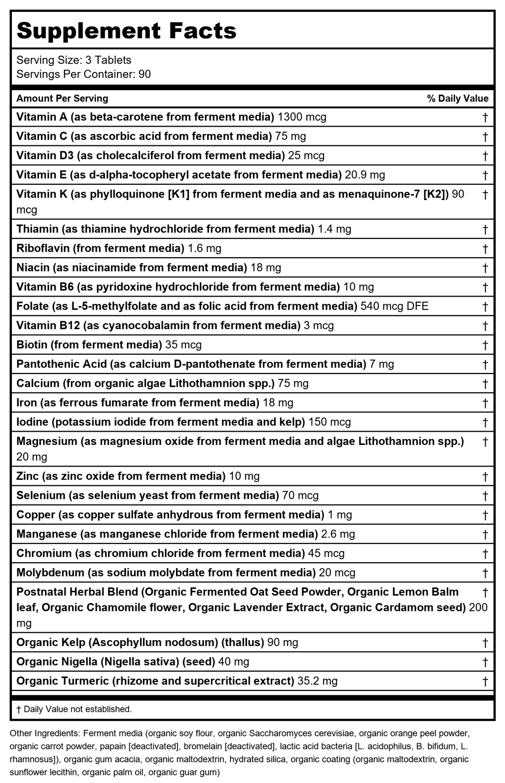 New Chapter Perfect Postnatal Multivitamine 270 comprimés