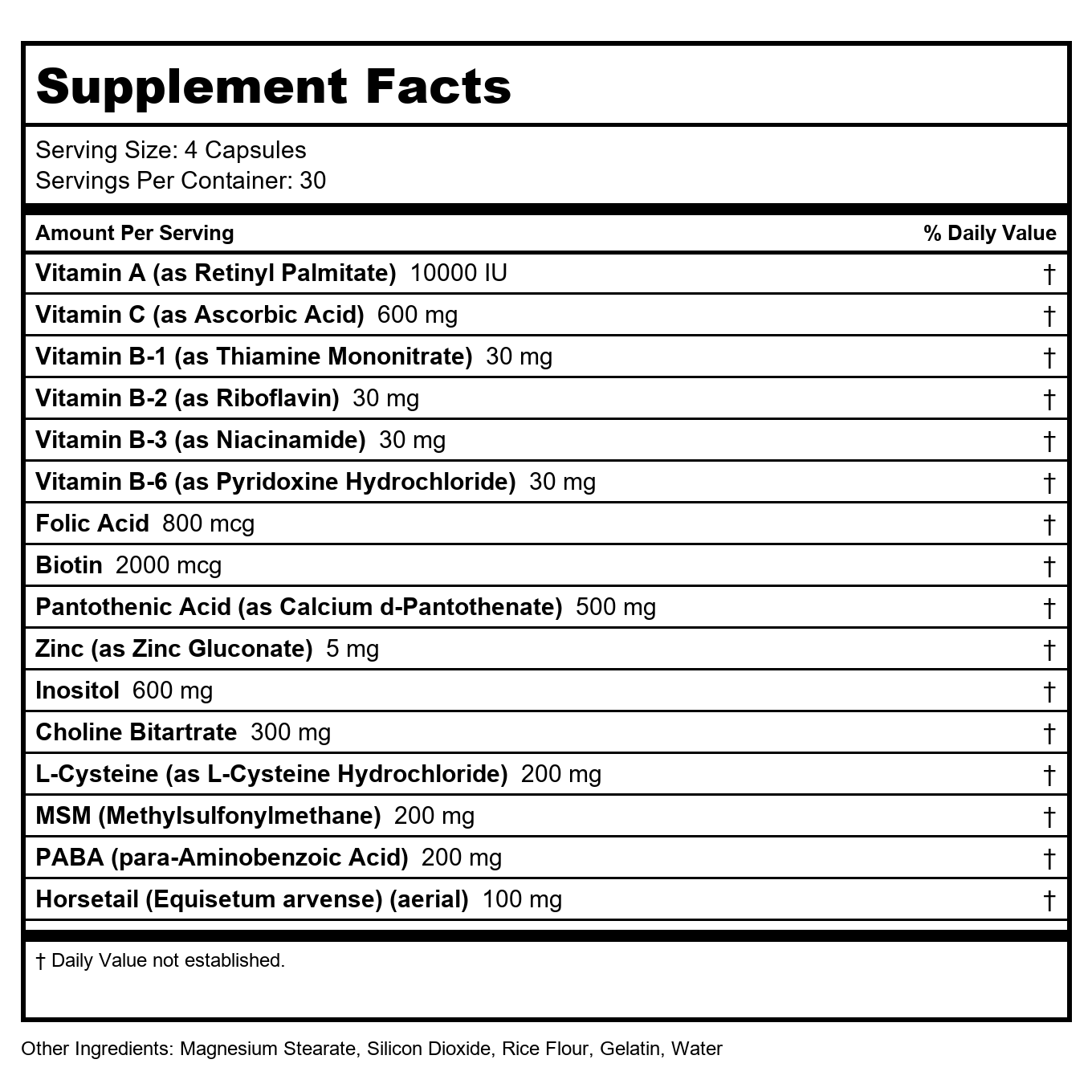 Lifetime Supreme Vital Hair 120 gélules