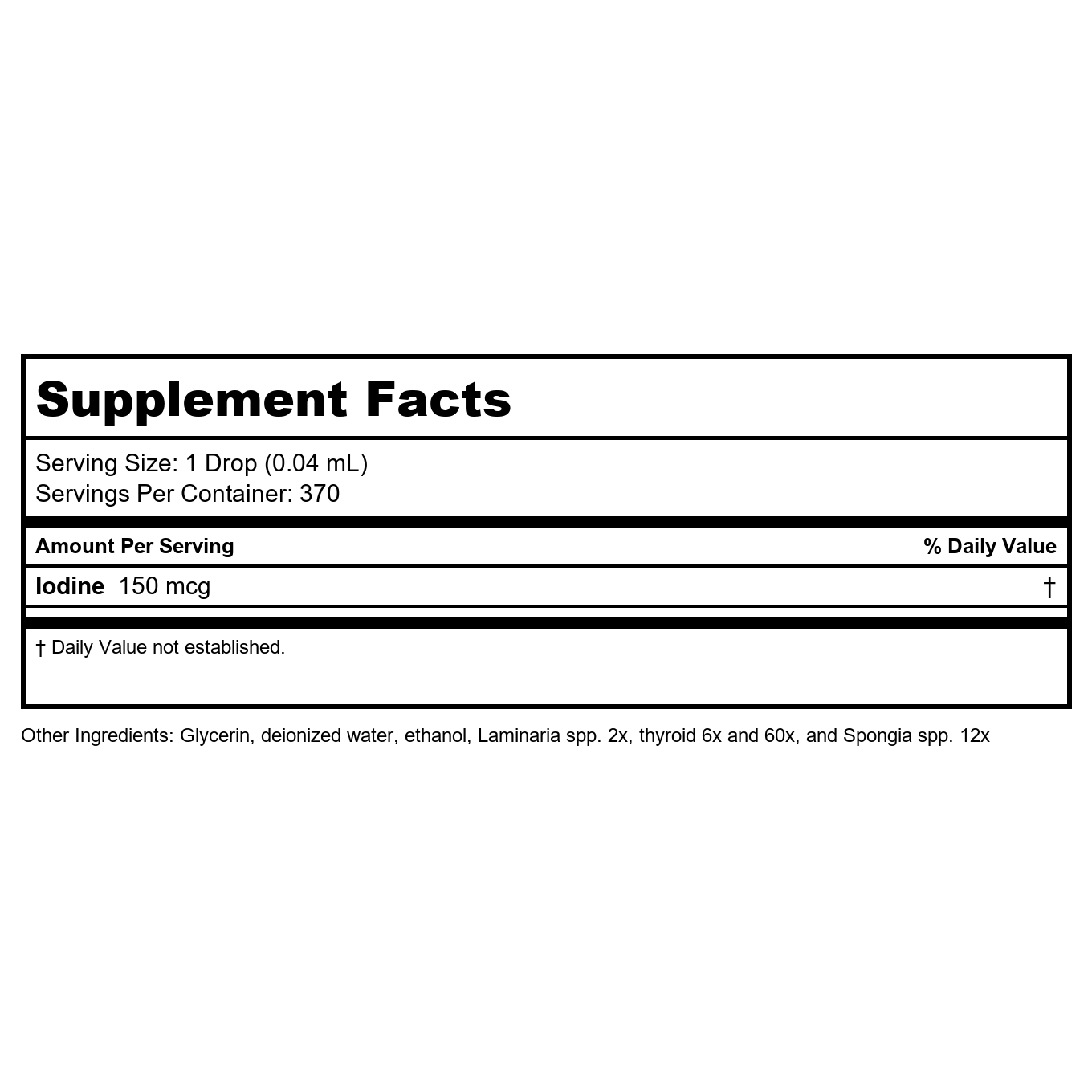 Natural Balance - Thyadine Iode Bio-Disponible 150 µg - 14,8 ml (Anciennement Trimedica)