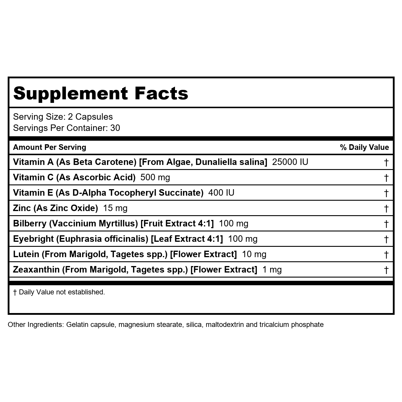 LifeTime Vitamins - Brite Eyes, Formule Santé des Yeux - 60 Gélules