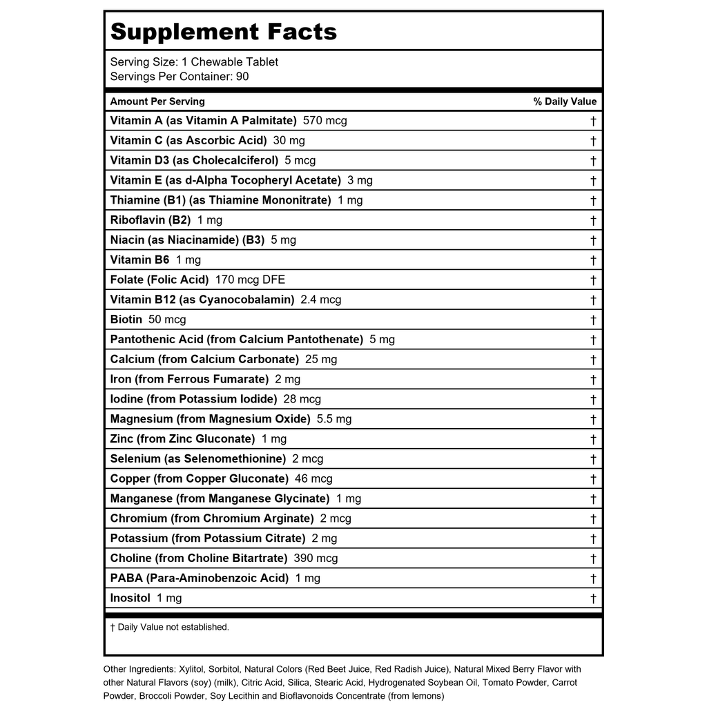 Kal - Dinosaurs Multisaurus Vitamins & Minerals Mixed Berry - 90 Chewable Tablets PN