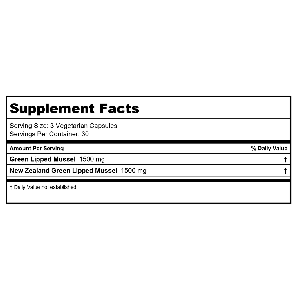 Nature's Life - Soutien articulaire à la moule verte de Nouvelle-Zélande 1 500 mg. - 90 capsules végétariennes