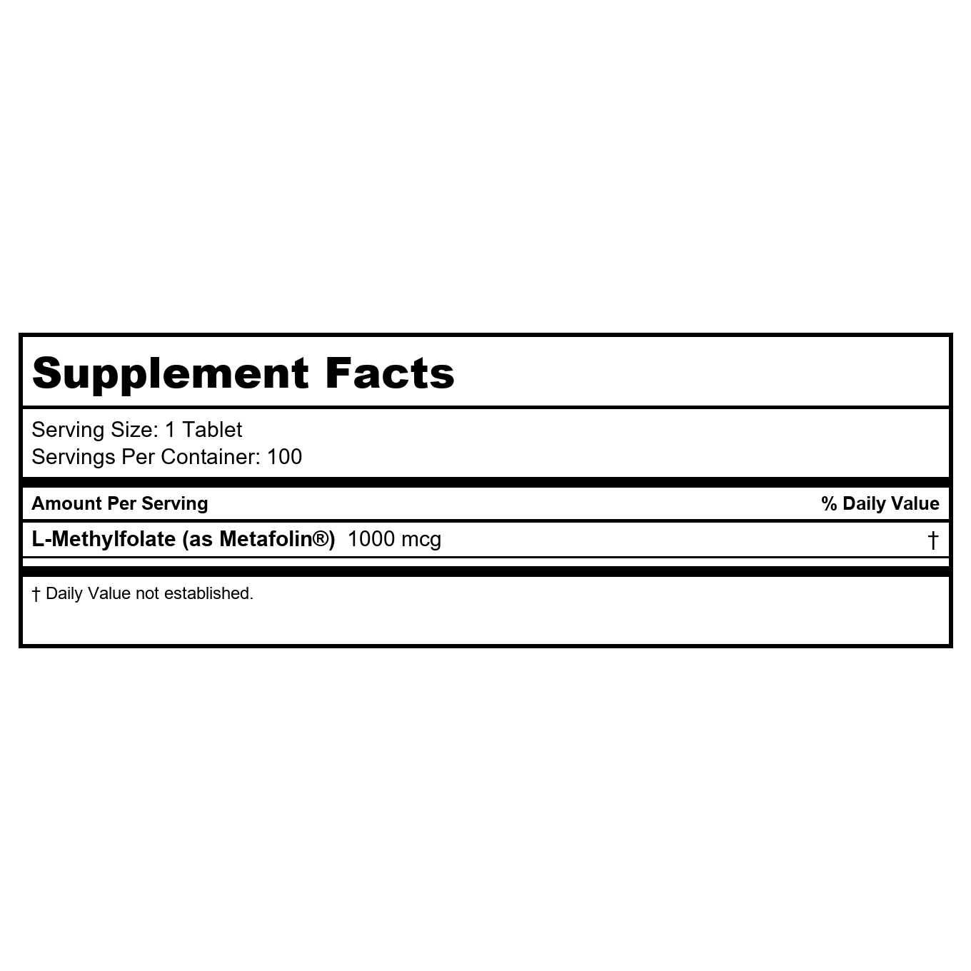 Life Extension Optimized Folate 1000mcg 100 Comprimés