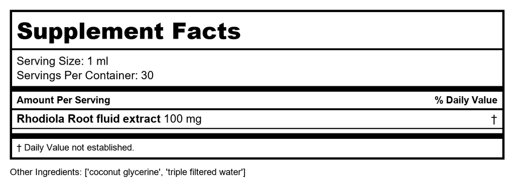 Nature's Answer - Rhodiola Root Alcohol Free - 1 fl. oz.