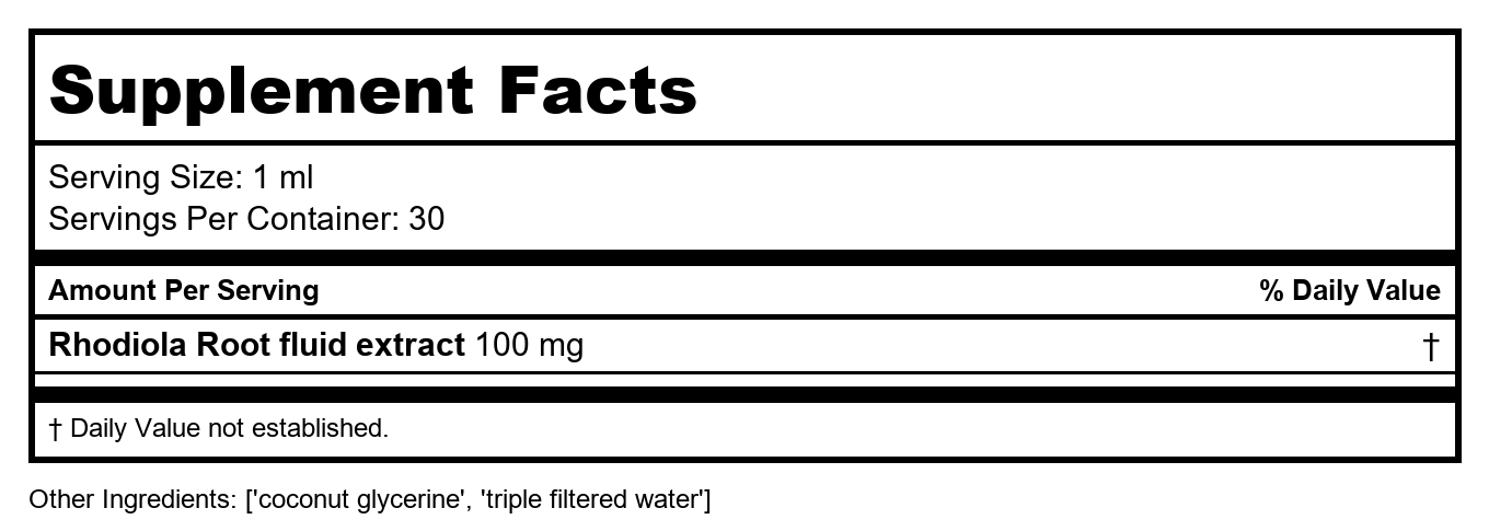 Nature's Answer - Rhodiola Root Alcohol Free - 1 fl. oz.