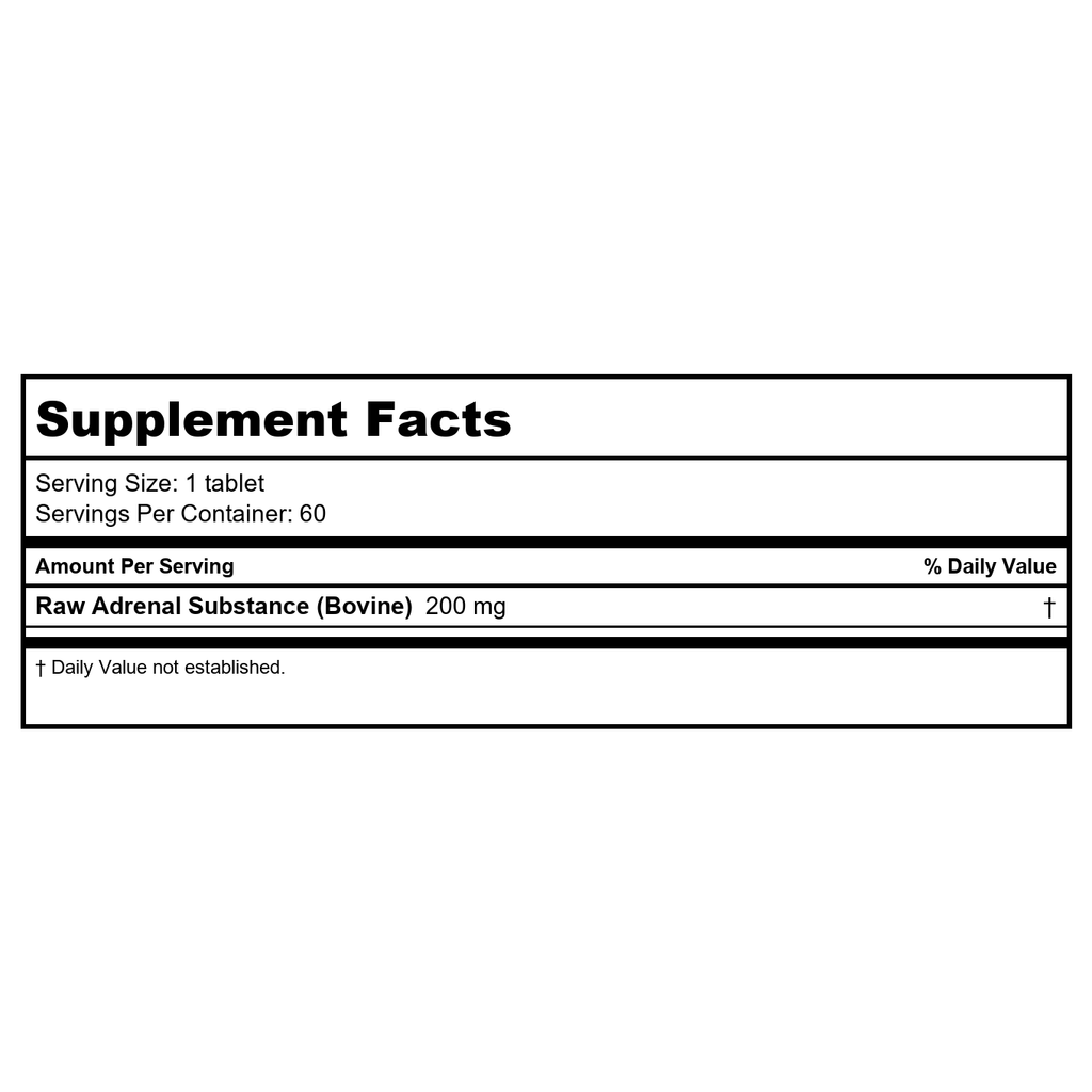 Ultra Enterprises - Glande surrénale brute 200 mg. - 60 comprimés