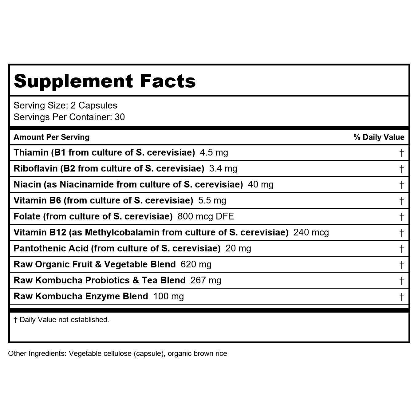 Garden of Life - Vitamin Code RAW Kombucha - 60 gélules végétaliennes