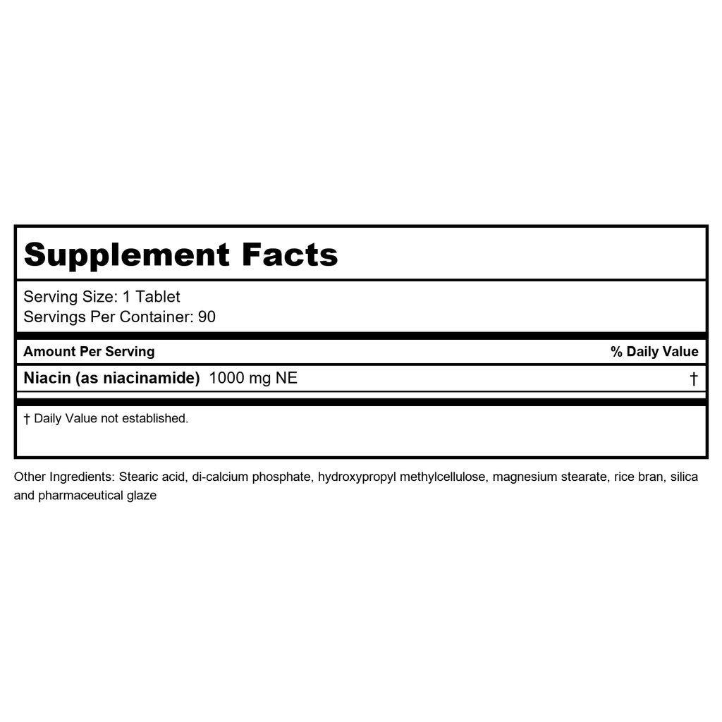 Natures Plus - Niacinamide à libération prolongée 1000 mg - 90 comprimés