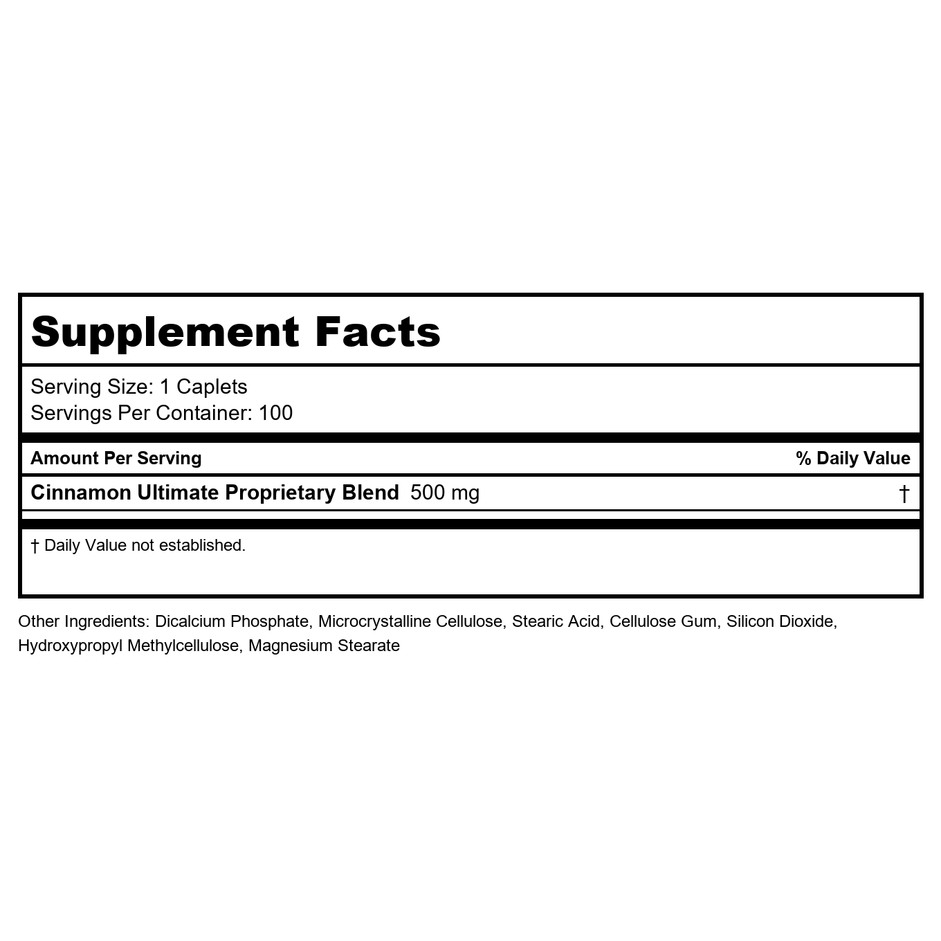 Nature's Vision - Extrait de cannelle 1000 mg. - 100 comprimés
