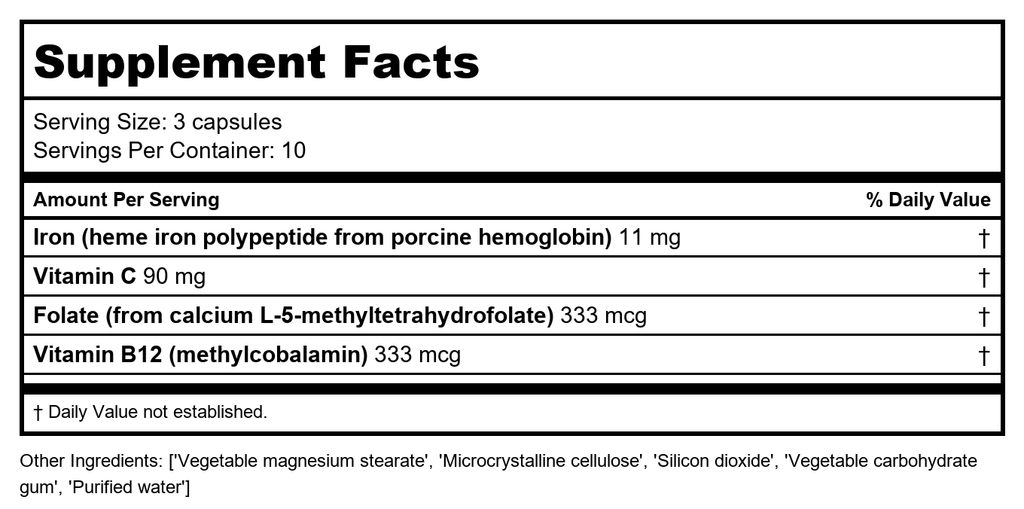 NFH Fer Hème SAP 30 capsules