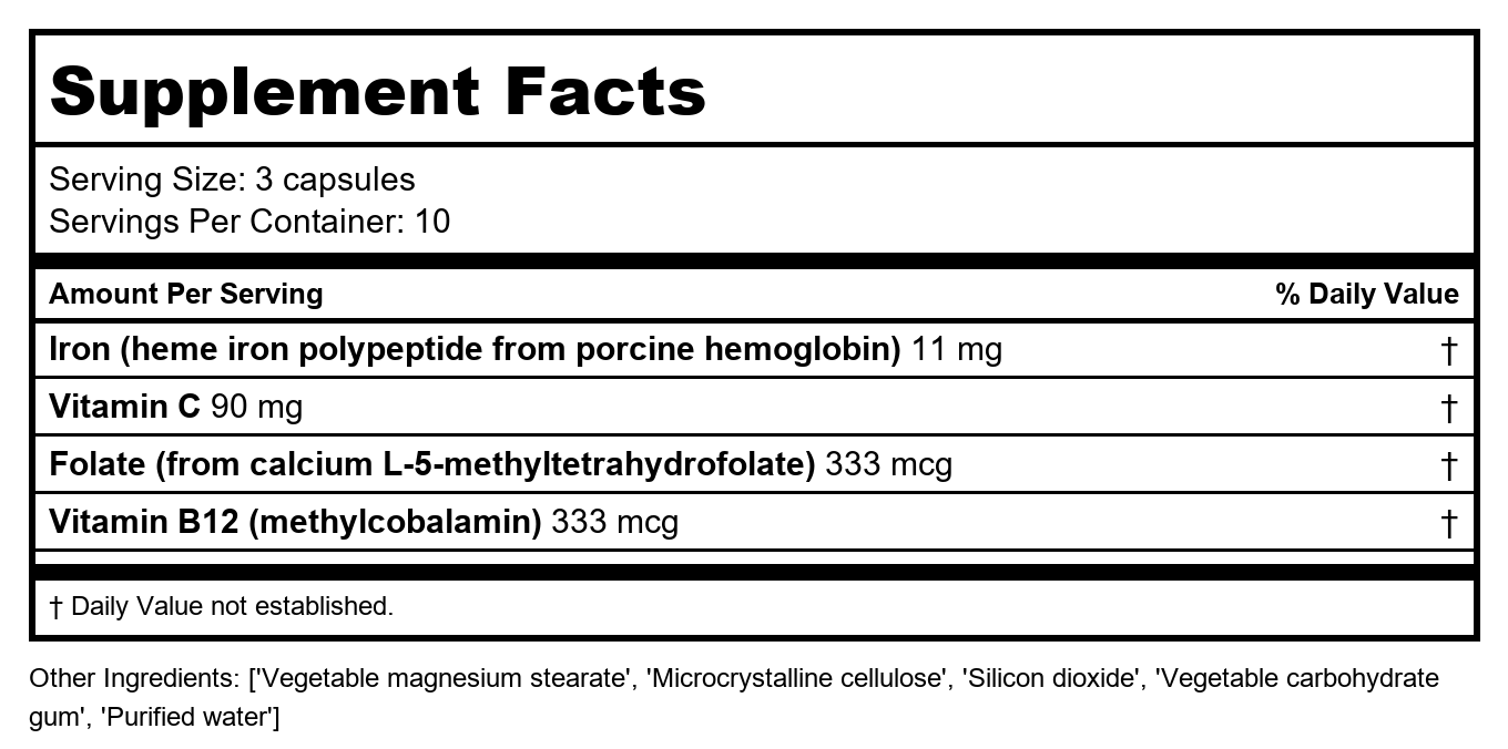 NFH Fer Hème SAP 30 capsules