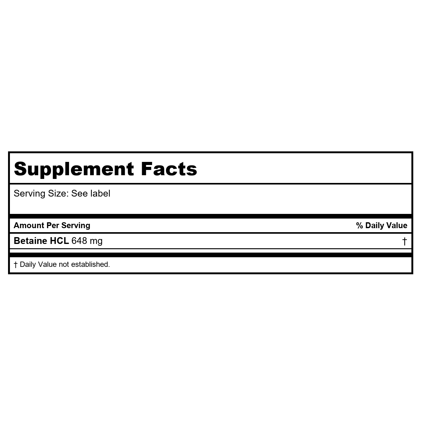Nature's Life Betaine HCL 100 Tablets