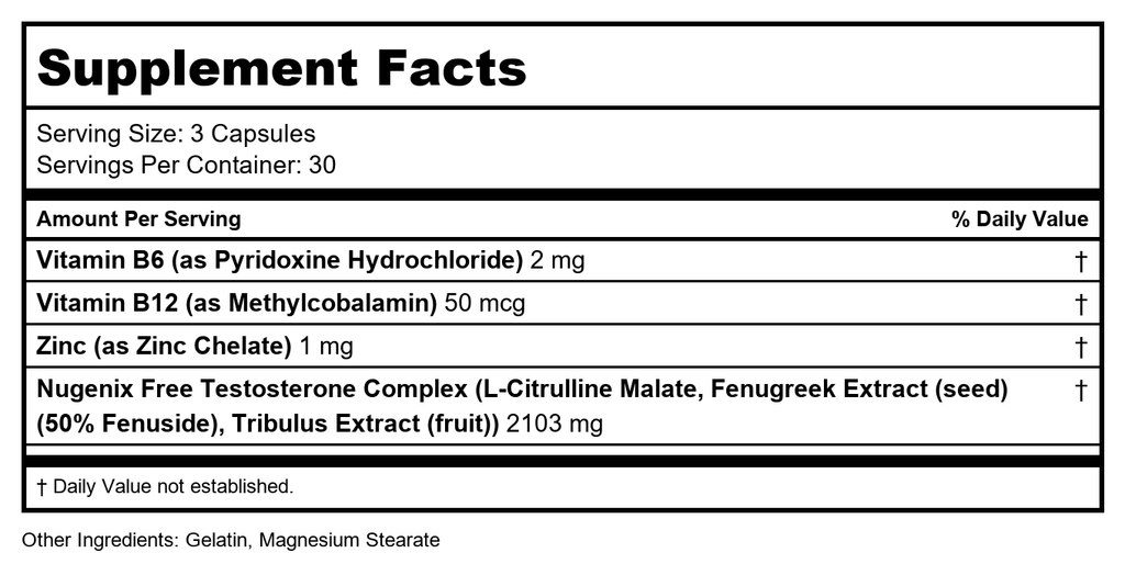 Nugenix - Stimulant de testostérone libre - 90 gélules