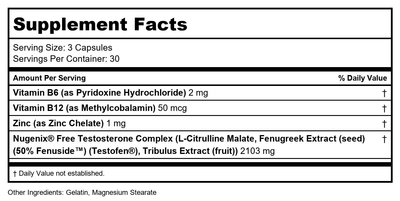 Nugenix - Stimulant de testostérone libre - 90 gélules