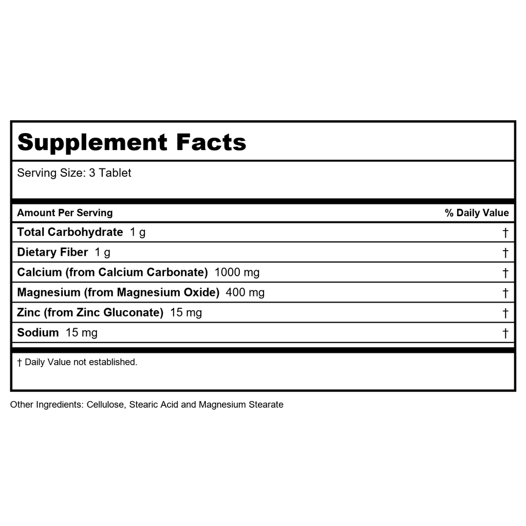 KAL Calcium/Magnésium/Zinc 250 Comprimés