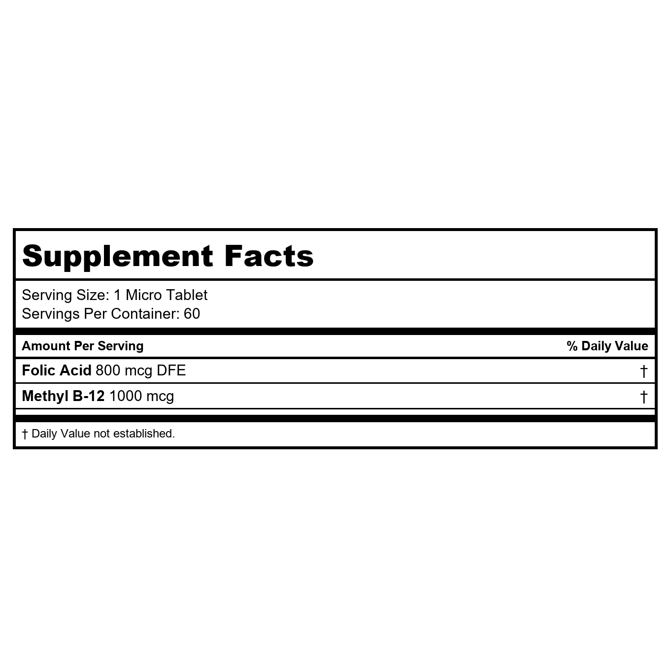 KAL Acide folique Méthyl B-12 60 Micro-comprimés