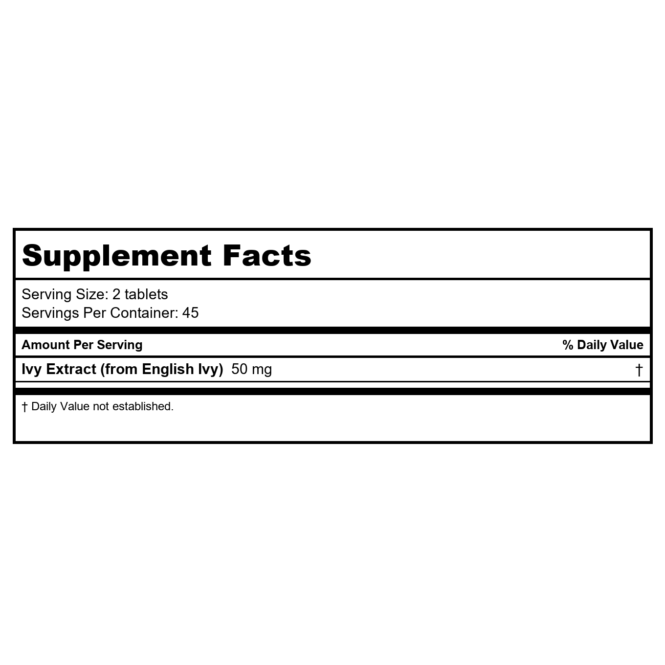 Nature's Way Ivy Extract 90 Vcaps