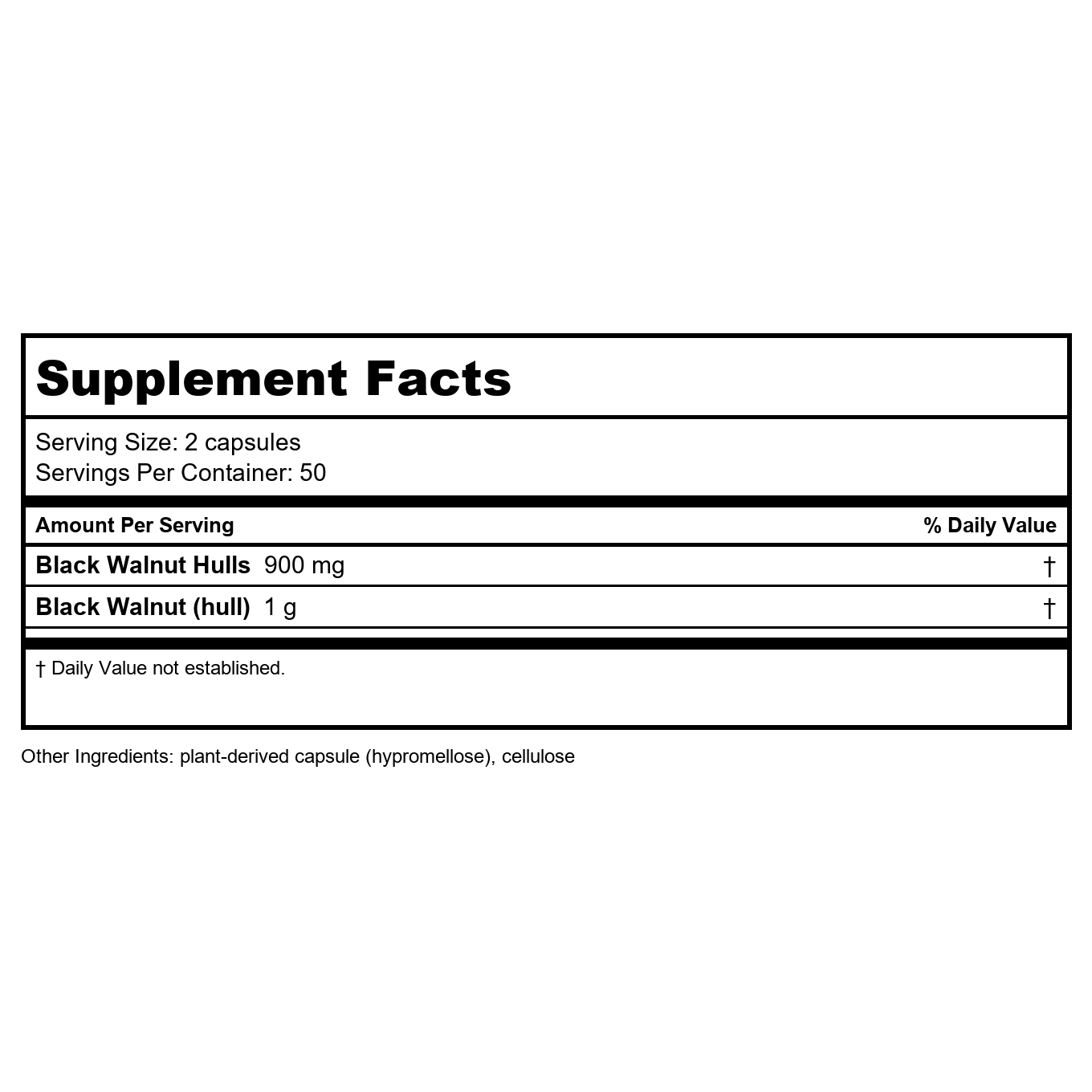 Nature's Way Black Walnut Hulls 100 Vcaps