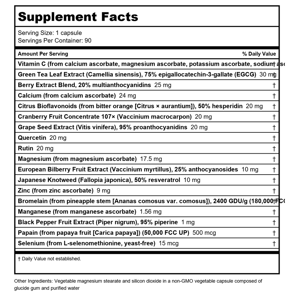 New Roots Herbal Vitamine C8 Complexe Antioxydant Immunitaire 527mg 90 Capsules