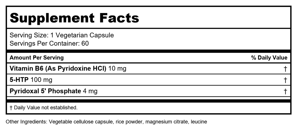 Vital Nutrients 5-HTP 100mg 60 gélules végétales