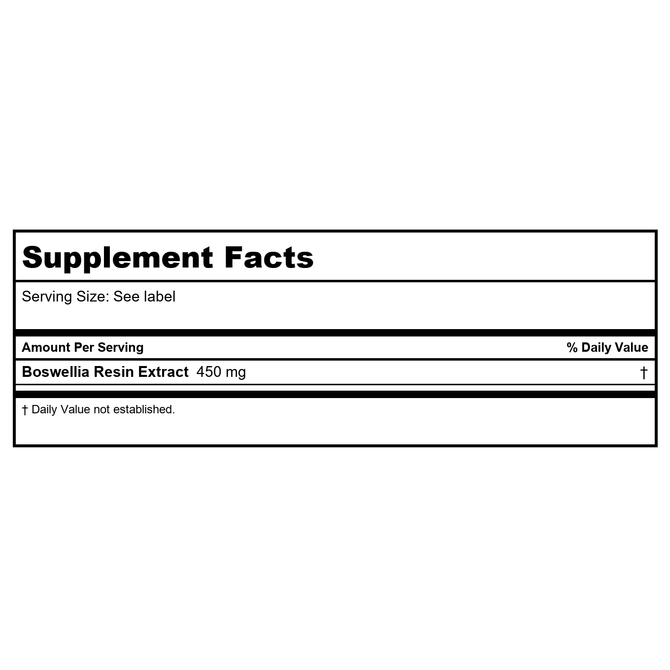Solaray Extraits de résine de Boswellia Potence Garantie 450 mg Végécapsules 60 unités