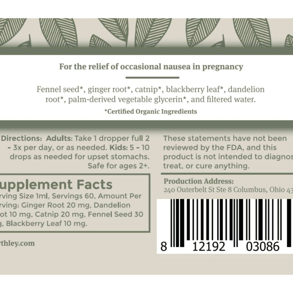 Earthley Wellness Mama's Tummy Relief, Remède naturel (59 ml)