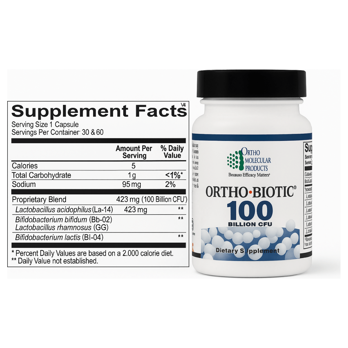 Ortho Molecular Products Ortho Biotic® 100 60 gélules 100 milliards d'UFC