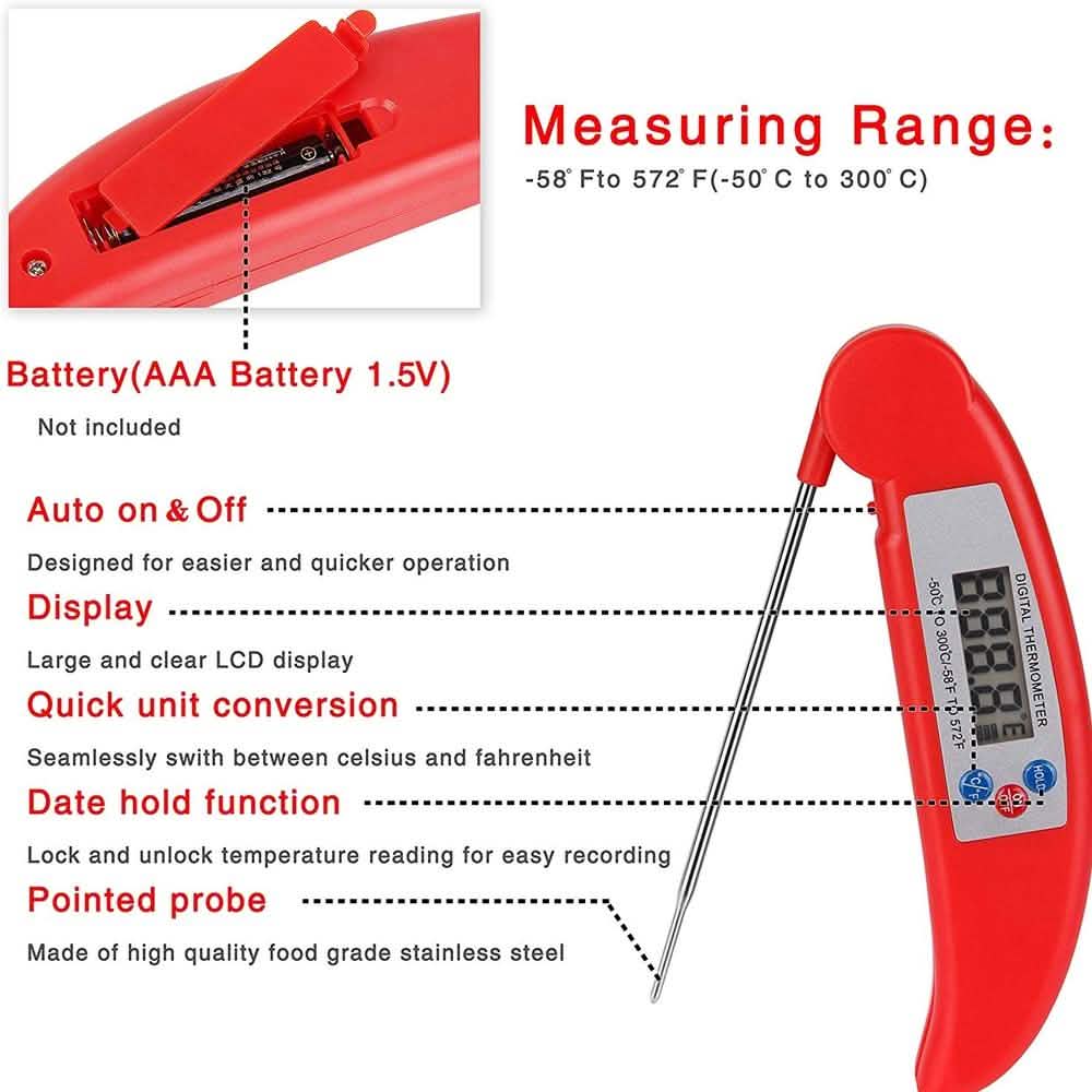 Sonde thermomètre numérique instantané pour barbecue et cuisine
