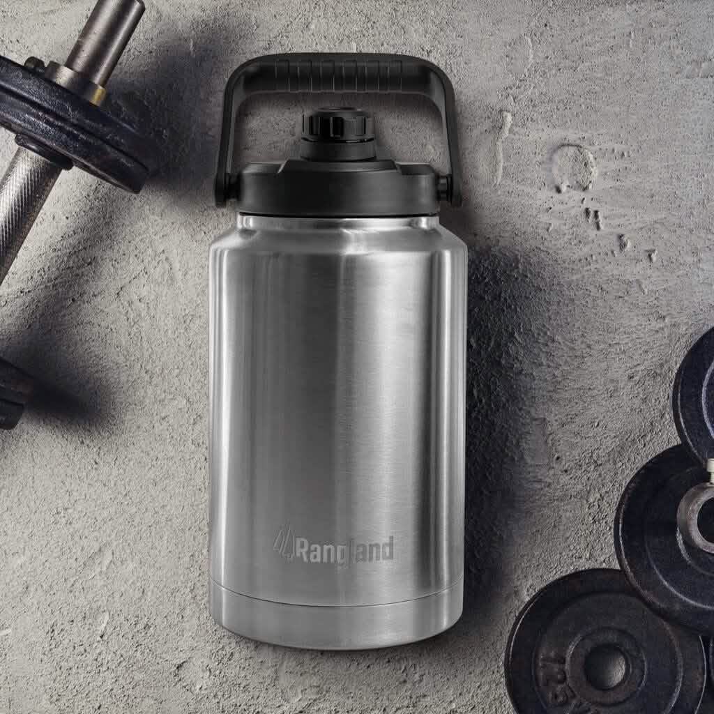 Growler isotherme en acier inoxydable d'une capacité de 3,8 L avec sac de transport tactique