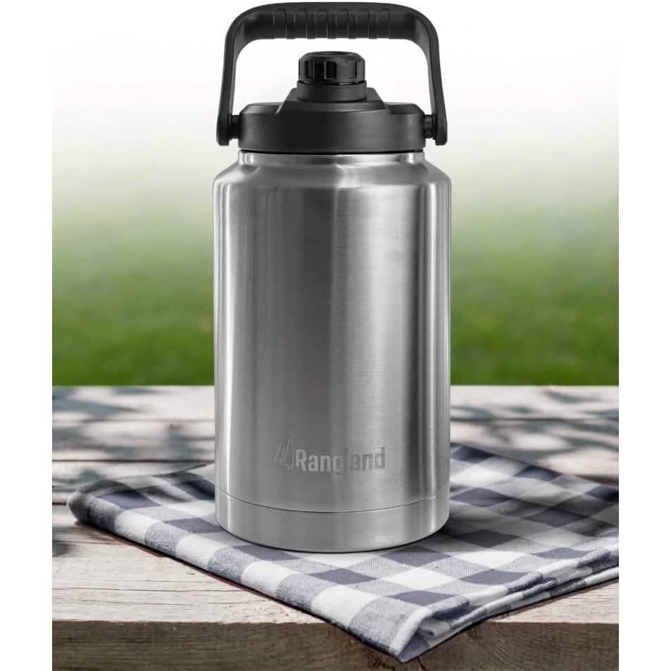 Growler isotherme en acier inoxydable d'une capacité de 3,8 L avec sac de transport tactique