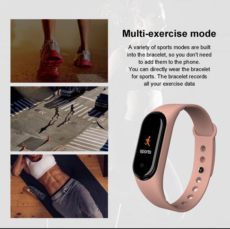 Montre connectée intelligente Fréquence cardiaque Pression Podomètre Montres de sport Bracelet Montre de sport électrique pour téléphones Montre intelligente de santé Moniteur de fréquence cardiaque Moniteur de sommeil Écran tactile étanche