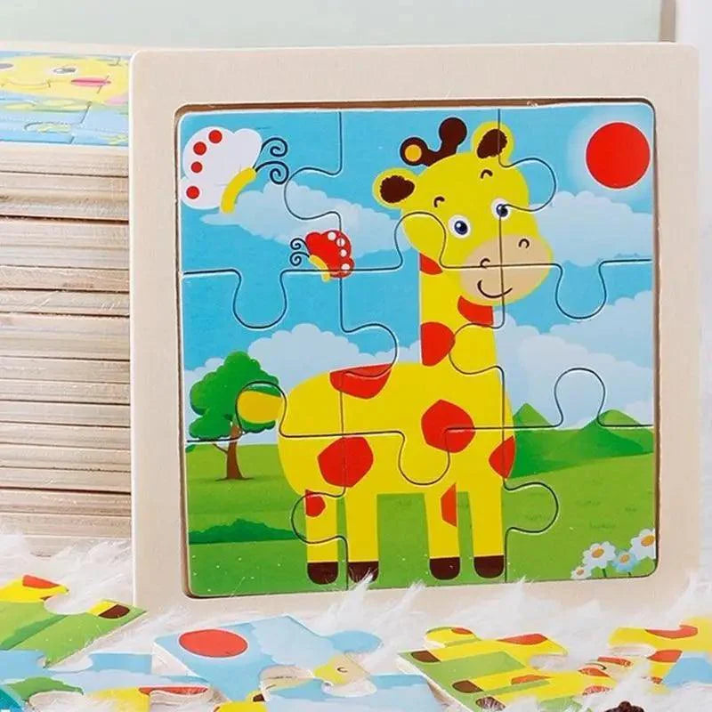 Jouet d'intelligence pour enfants, puzzle 3D en bois, Tangram, animaux de dessin animé pour bébé, puzzles éducatifs pour l'apprentissage des transports.