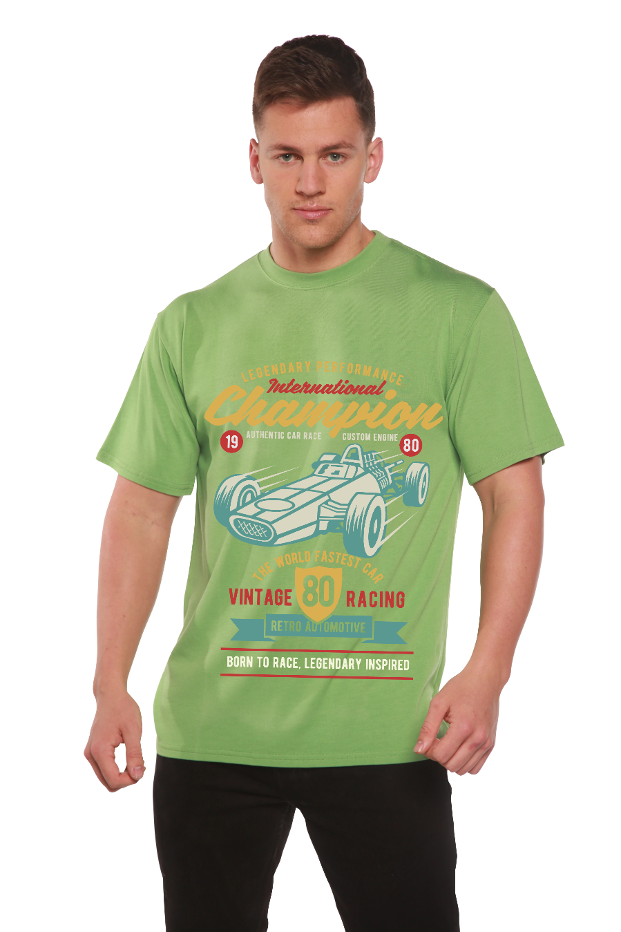 T-shirt graphique International Champion à manches courtes en viscose de bambou/coton biologique pour homme