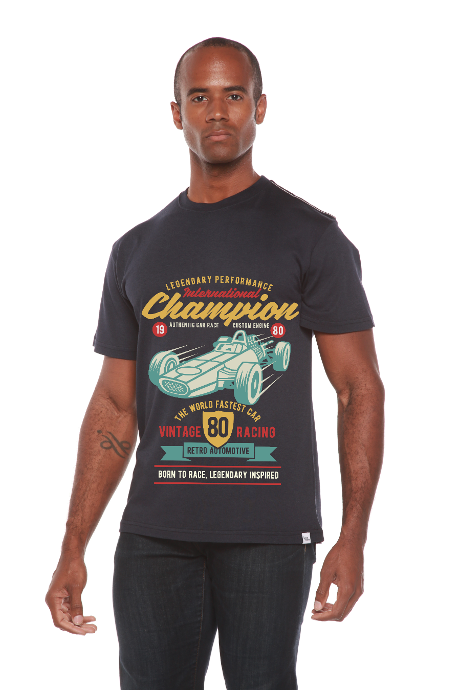 T-shirt graphique International Champion à manches courtes en viscose de bambou/coton biologique pour homme