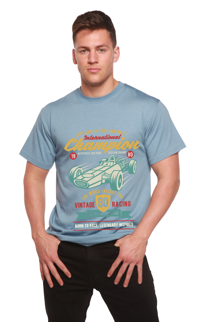 T-shirt graphique International Champion à manches courtes en viscose de bambou/coton biologique pour homme