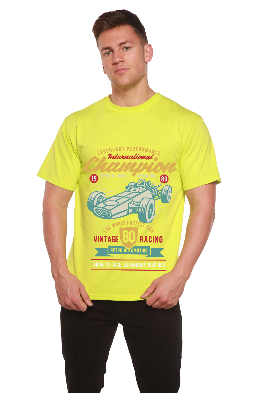 T-shirt graphique International Champion à manches courtes en viscose de bambou/coton biologique pour homme