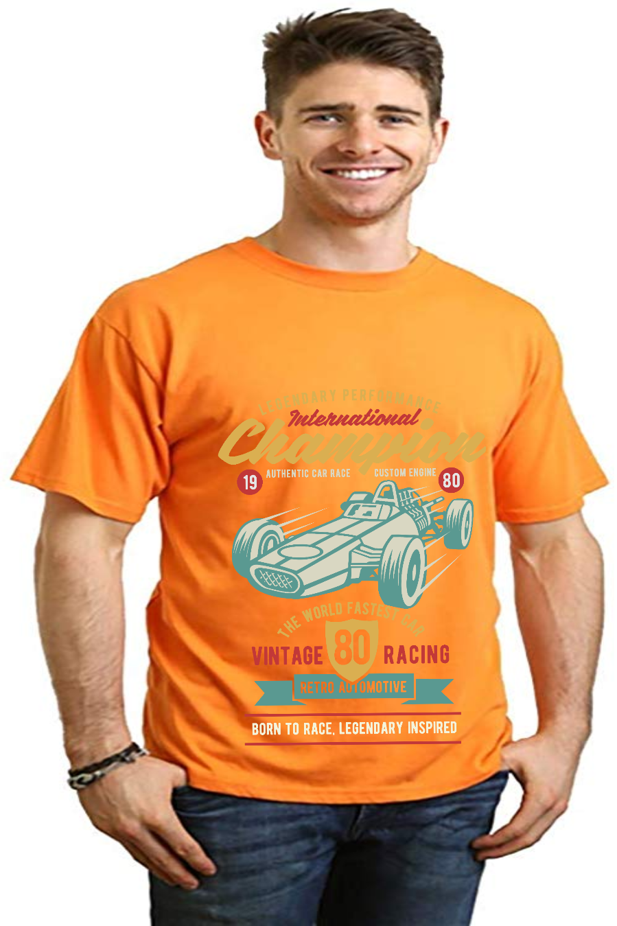 T-shirt graphique International Champion à manches courtes en viscose de bambou/coton biologique pour homme