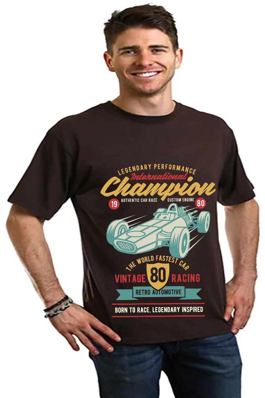 T-shirt graphique International Champion à manches courtes en viscose de bambou/coton biologique pour homme