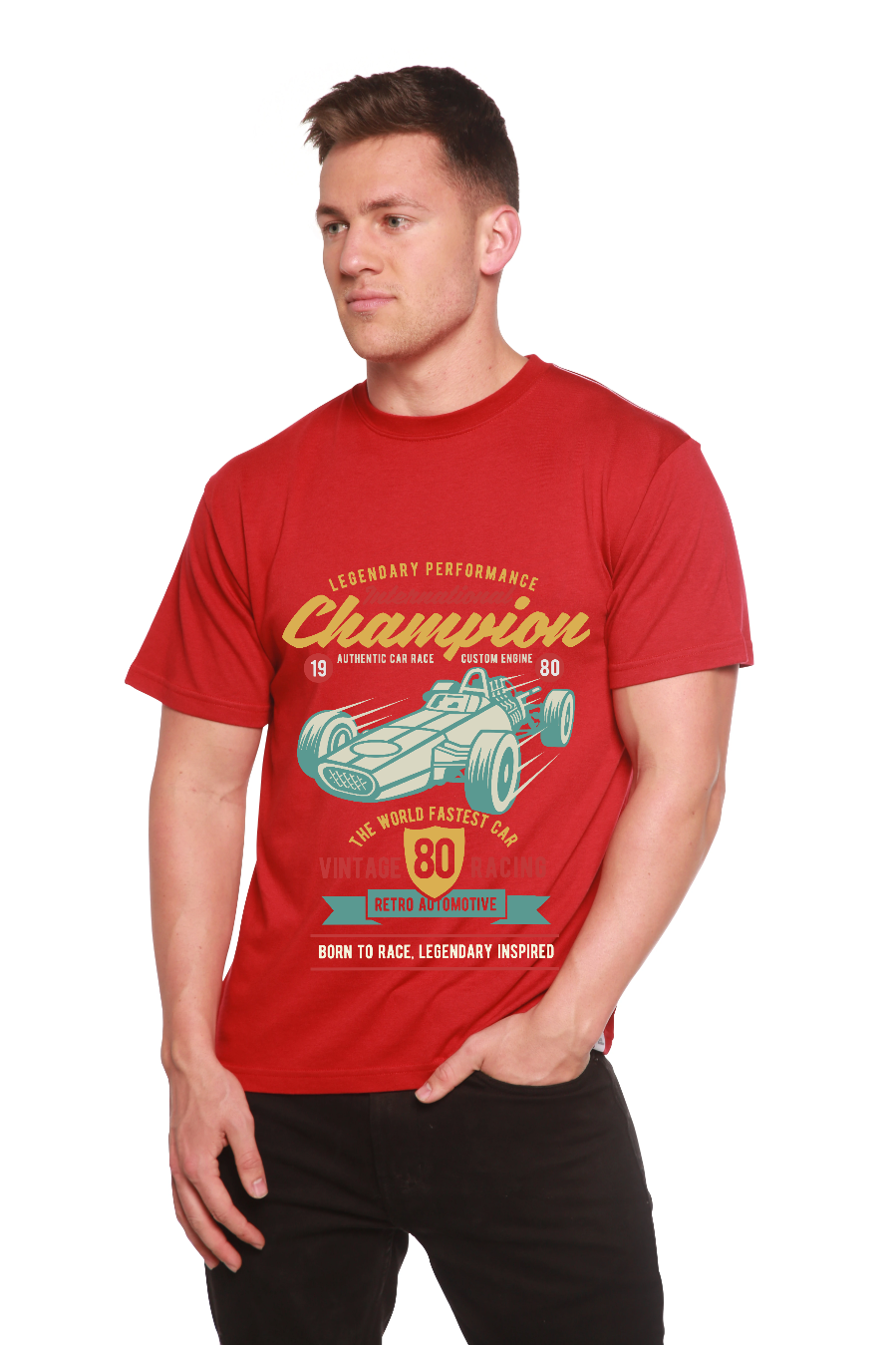 T-shirt graphique International Champion à manches courtes en viscose de bambou/coton biologique pour homme