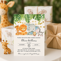 Invitation de baby shower safari – Modèle Canva modifiable