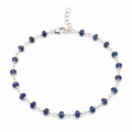 Bracelet en argent sterling et iolite enroulée de fil