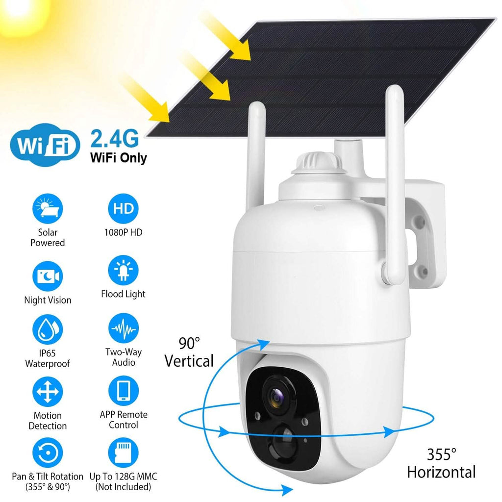 Caméra de sécurité solaire sans fil IP65