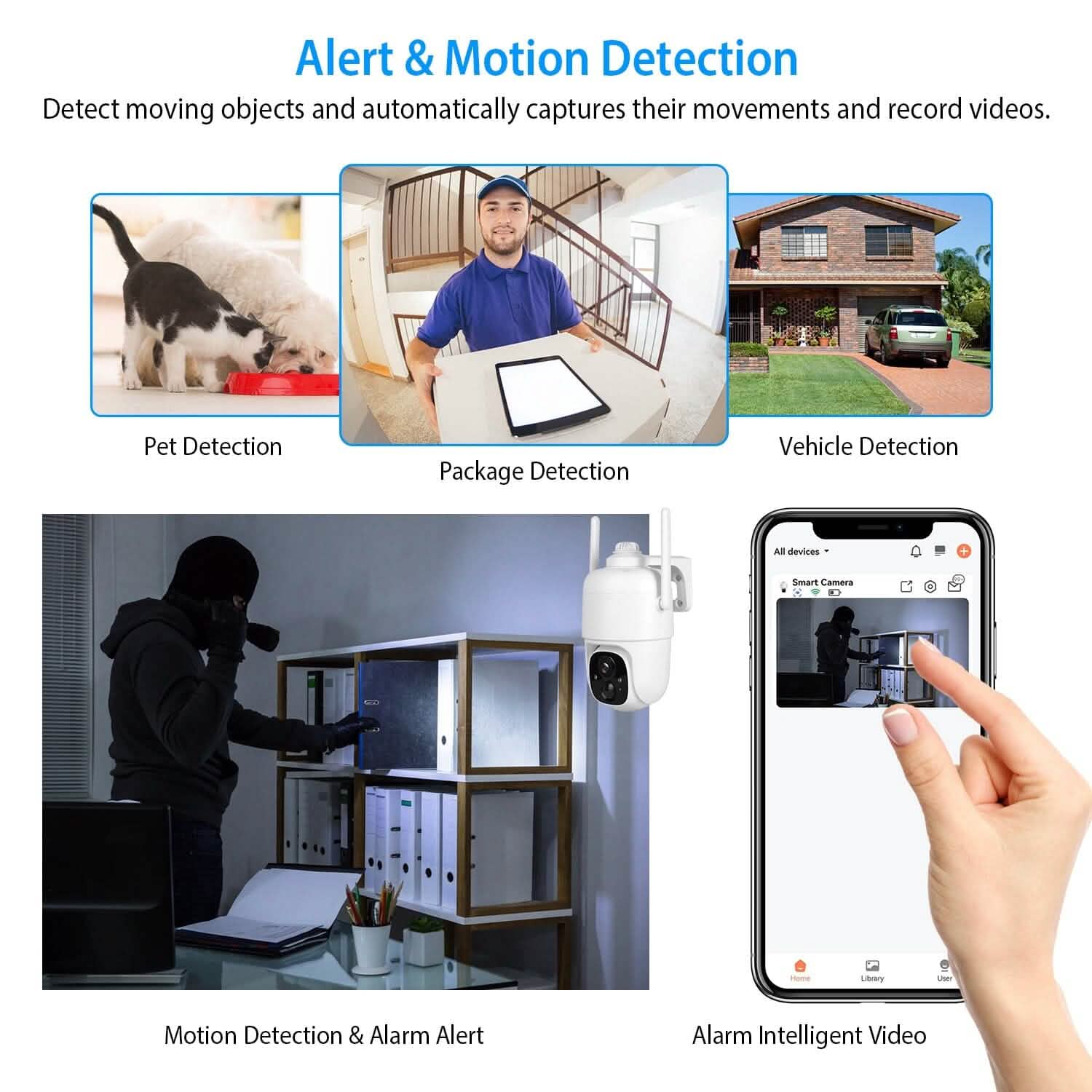 Caméra de sécurité solaire sans fil IP65