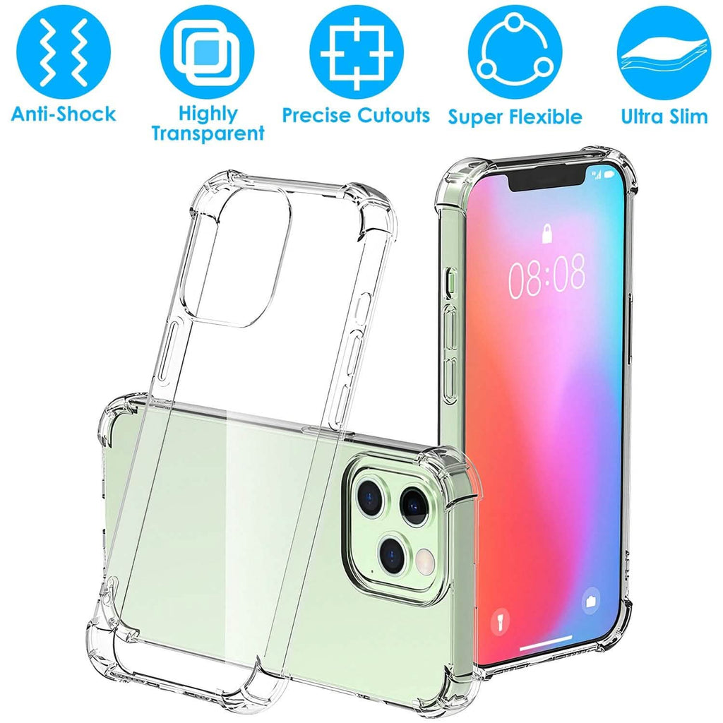 Coque de téléphone transparente antichoc en TPU souple pour iPhone