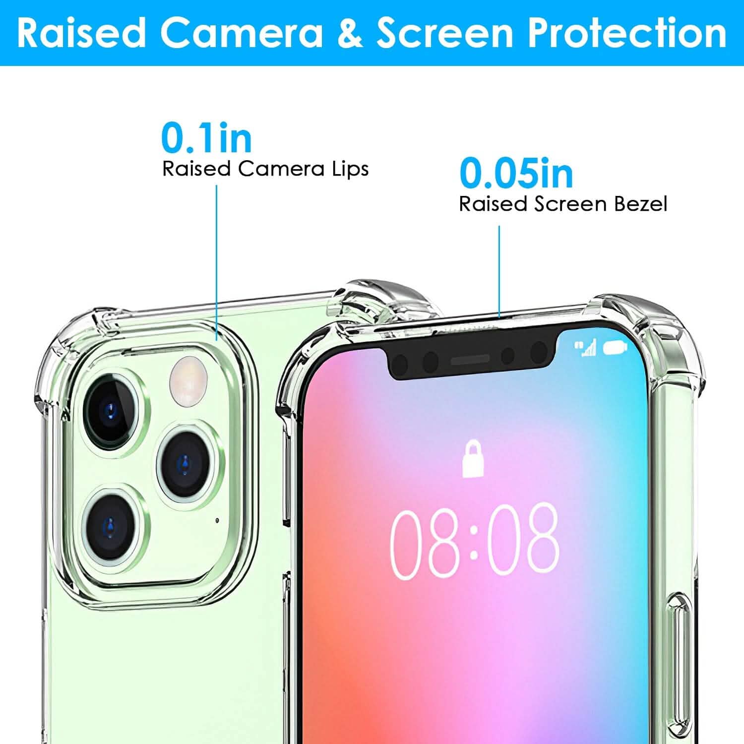 Coque de téléphone transparente antichoc en TPU souple pour iPhone